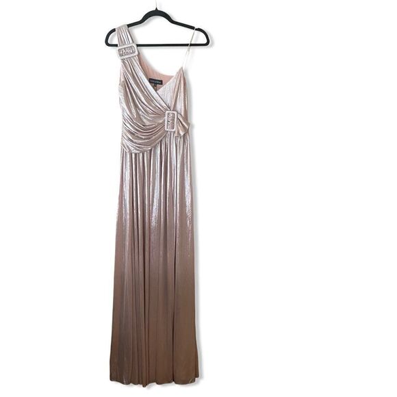 Retrofete Natalie Dress in Baby Pink Metallic maxi gown flowy FWRD Revolve M - Picture 7 of 14